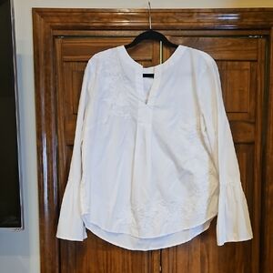 Caslon White Embroidered Blouse
